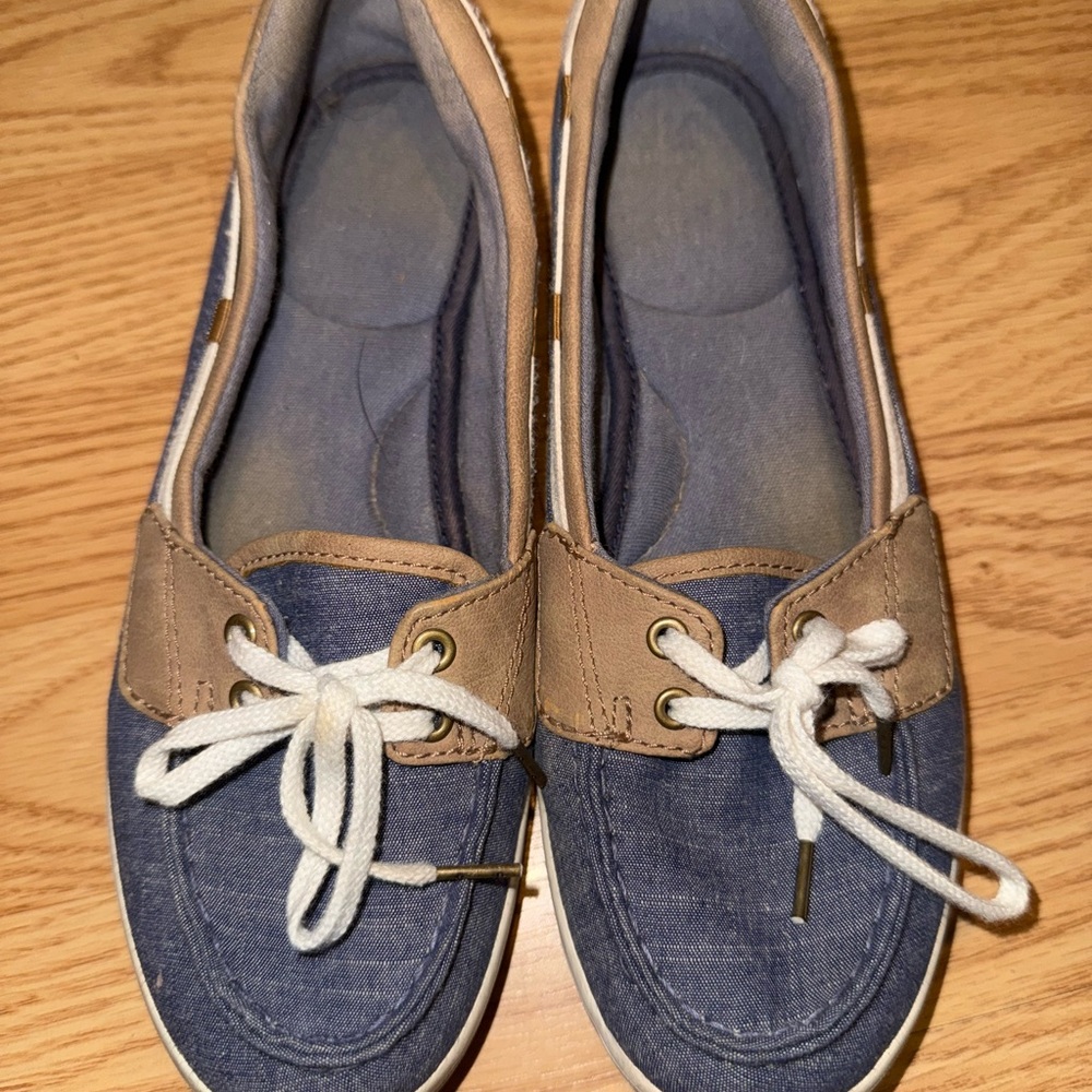 Keds Blue and Tan Women's Loafers